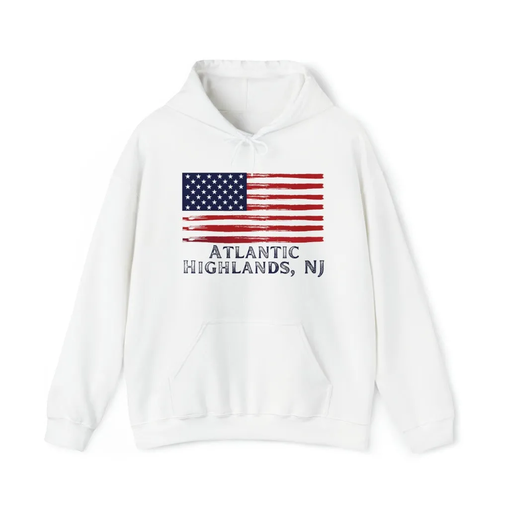 Atlantic Highlands NJ Hoodie, American Flag