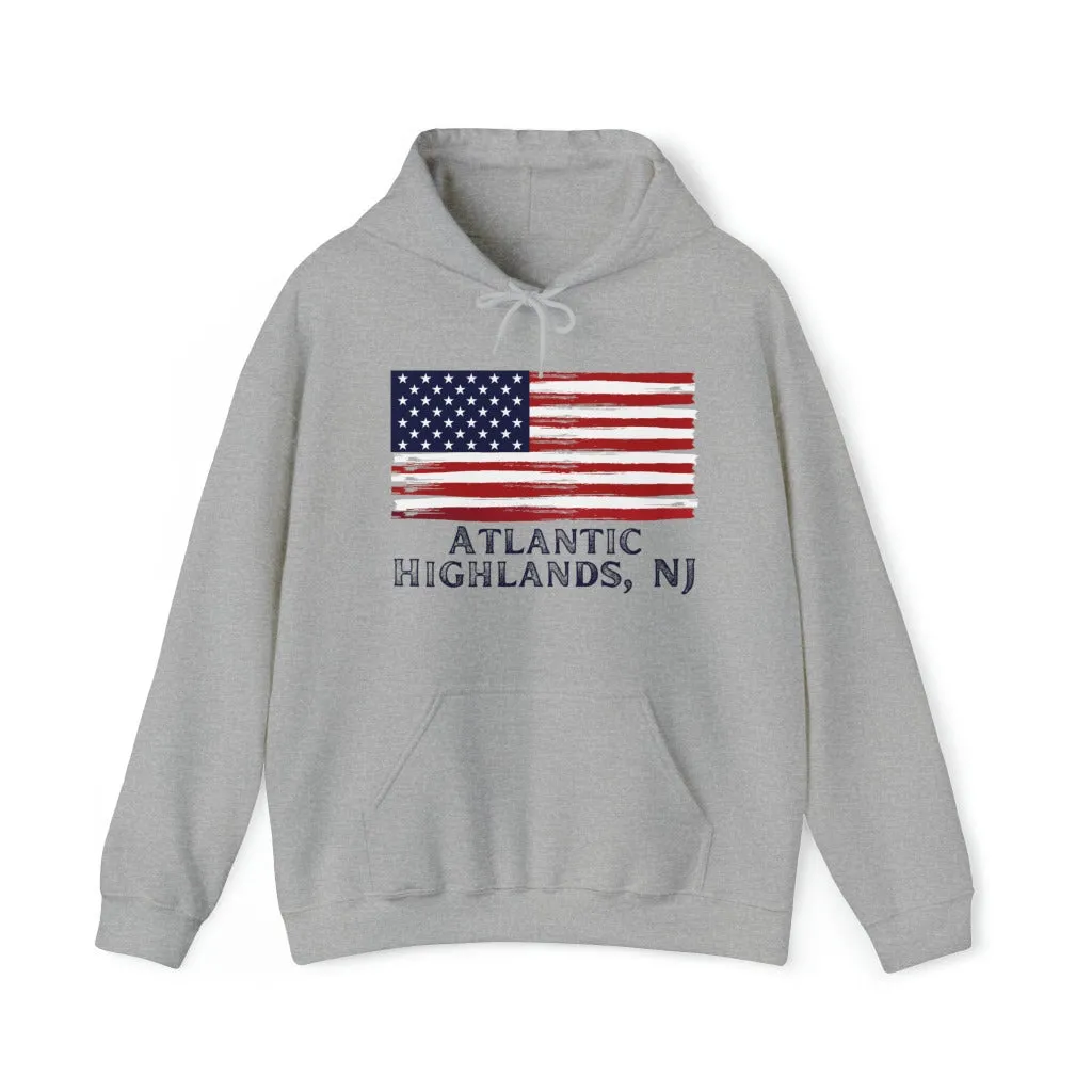 Atlantic Highlands NJ Hoodie, American Flag