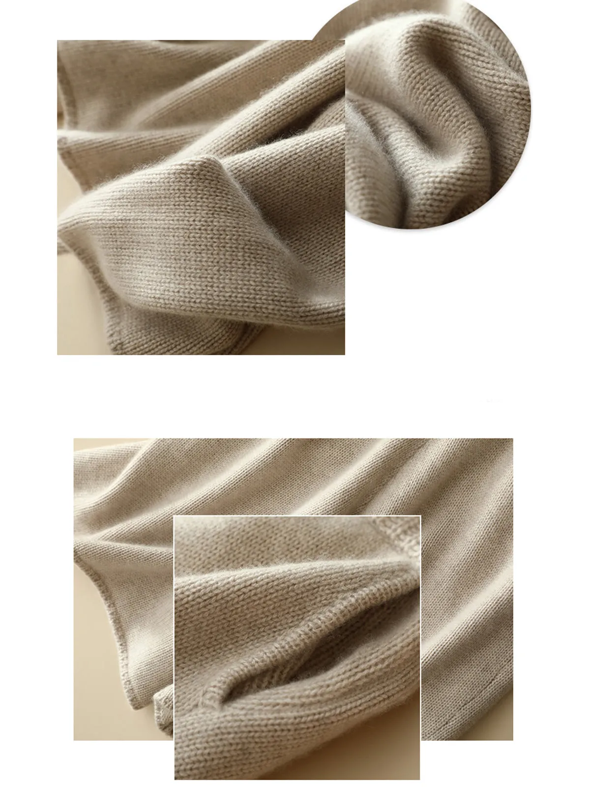 Autumn/Winter Women's Cashmere Thick Shorts Set, Casual and Loose-Fitting, 100% Pure Cashmere Knit Sweater Two-Piece Set