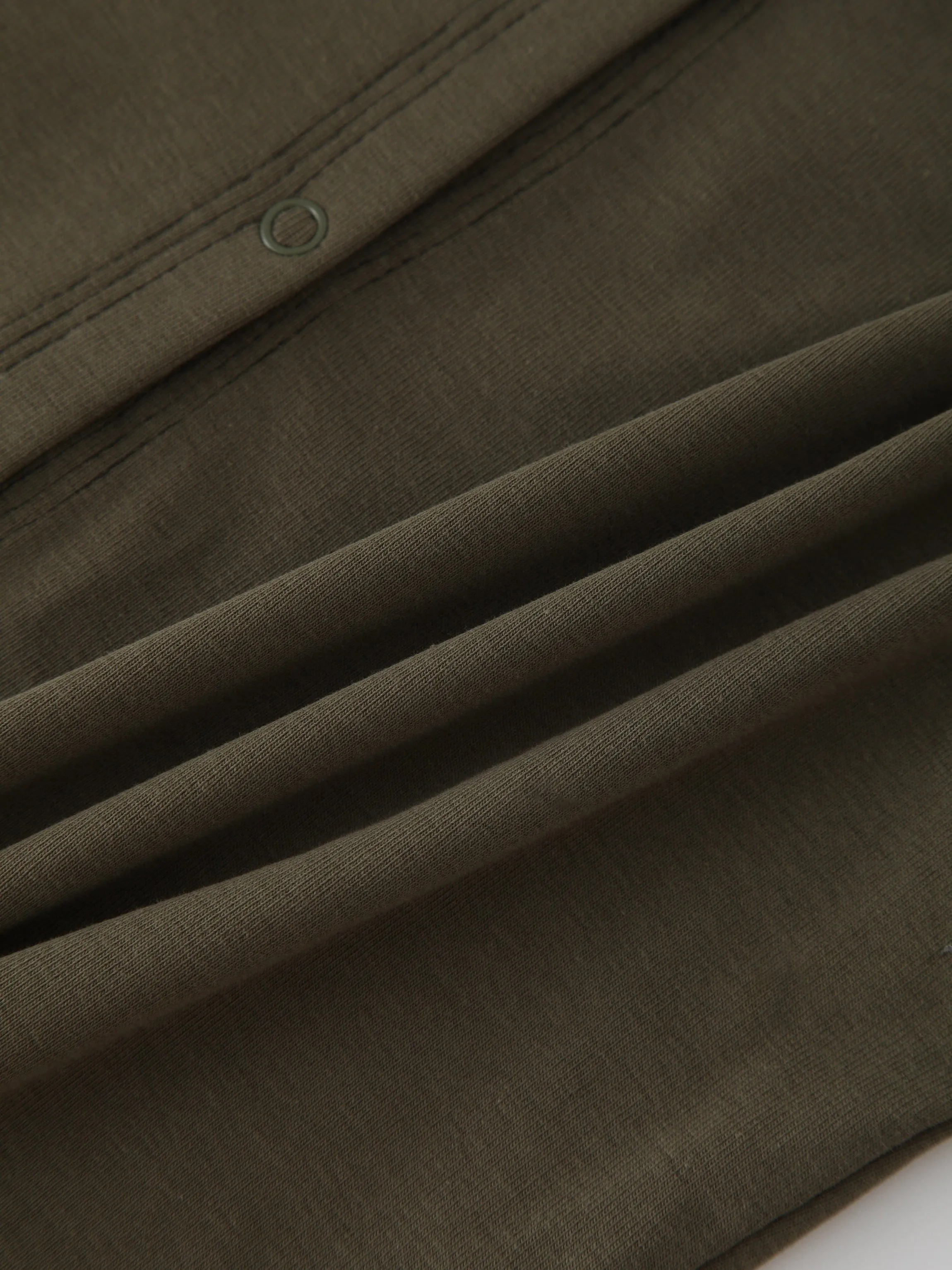 Basic T-Shirt Cropped Cardigan-Olive