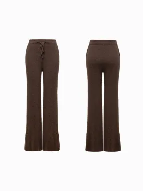 EP YAYING Bootcut Slit-hem Knit Pants