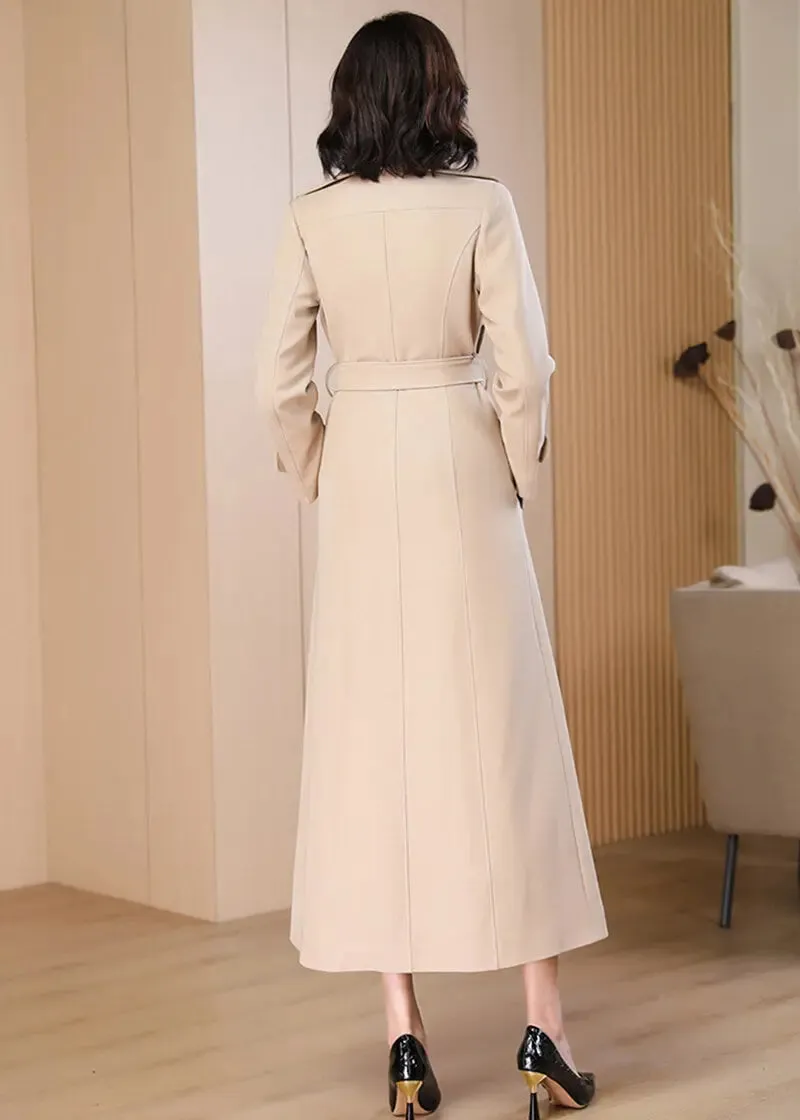 Gun Flap Single Breasted Belted Long Trench Coat