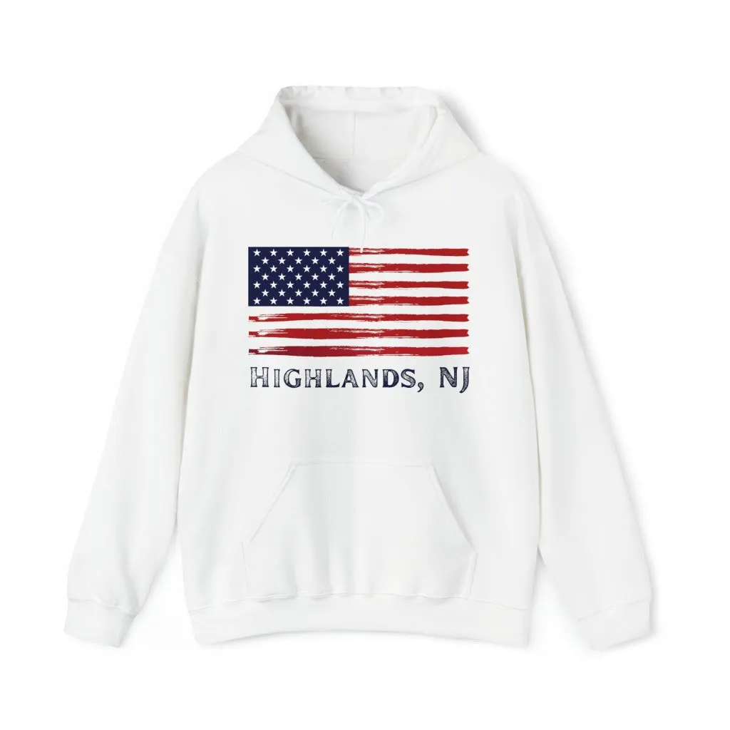 Highlands NJ Hoodie, American Flag
