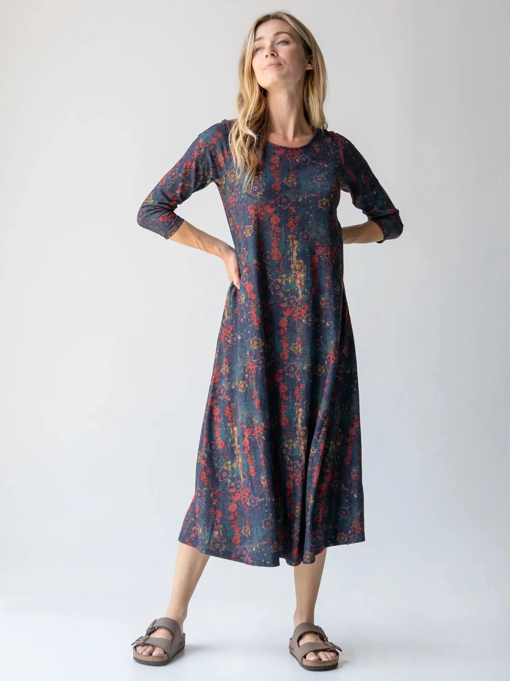 Lottie Knit Maxi Dress - Watercolor Floral