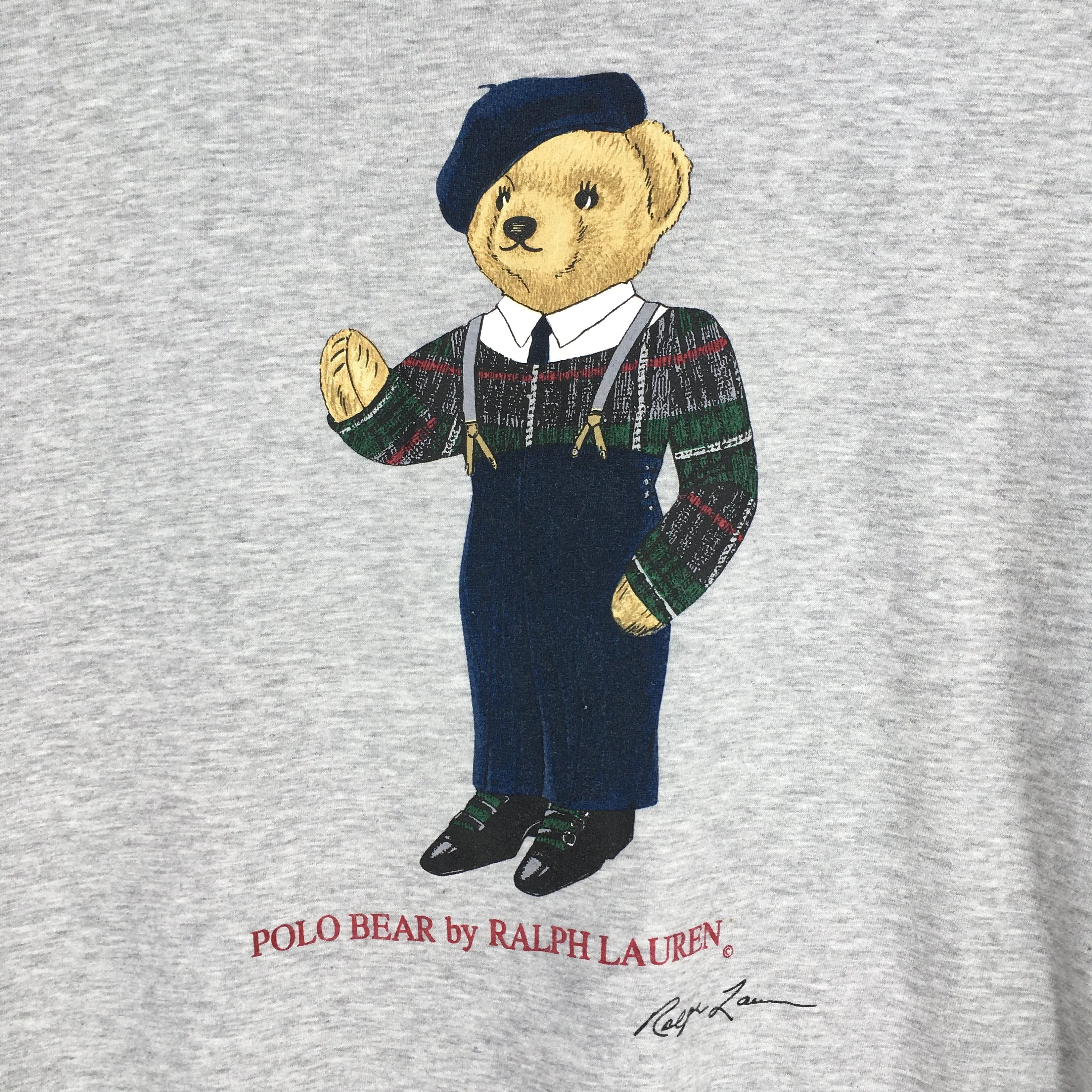 Polo Bear Ralph Lauren Gray T shirt Medium