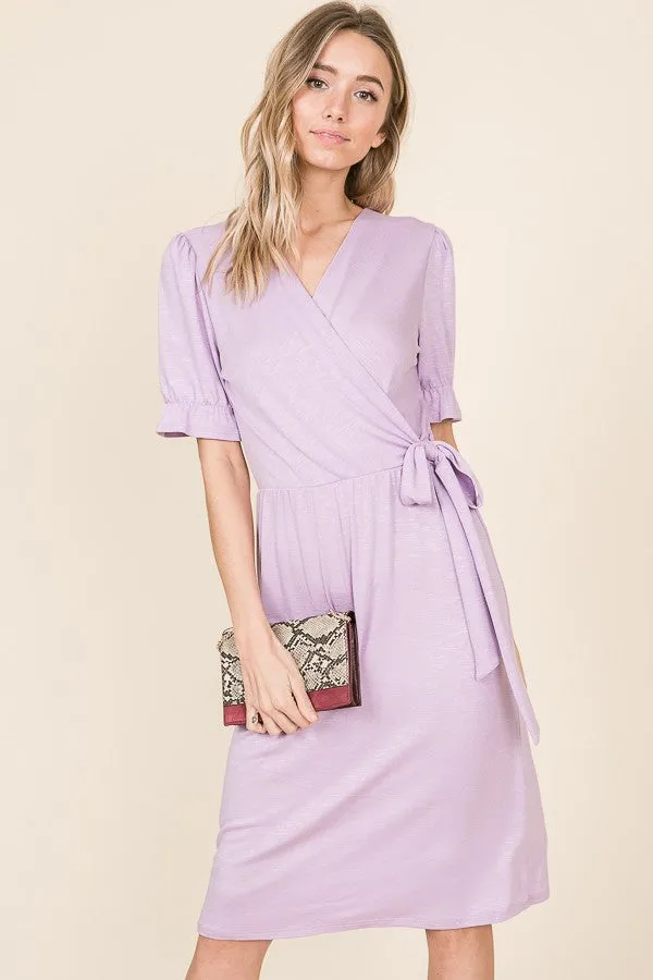 Roslyn Tie Knee Length Dress in Black