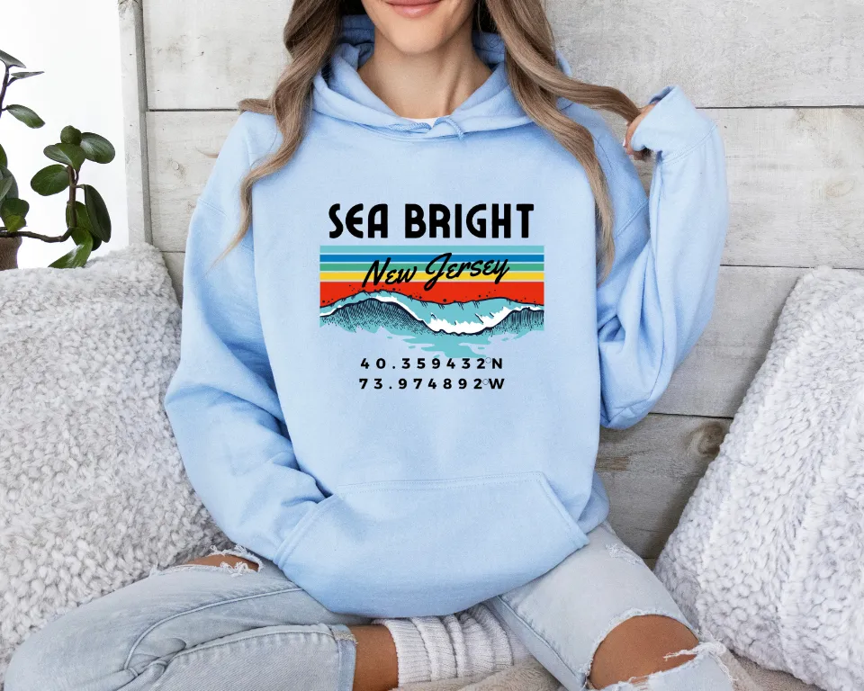 Sea Bright New Jersey Hoodie, Coordinates