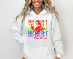Sea Bright NJ Hoodie, Rainbow Crab