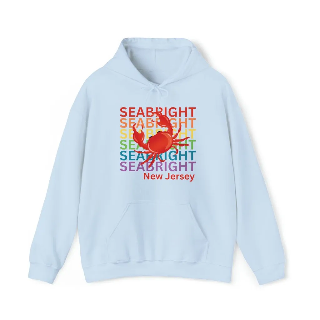 Sea Bright NJ Hoodie, Rainbow Crab