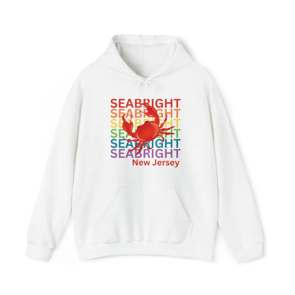 Sea Bright NJ Hoodie, Rainbow Crab