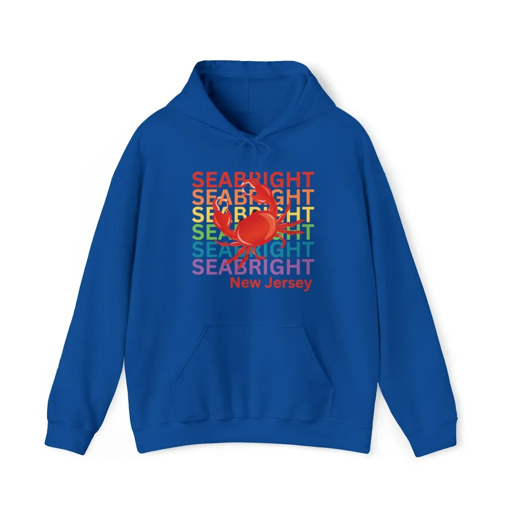 Sea Bright NJ Hoodie, Rainbow Crab
